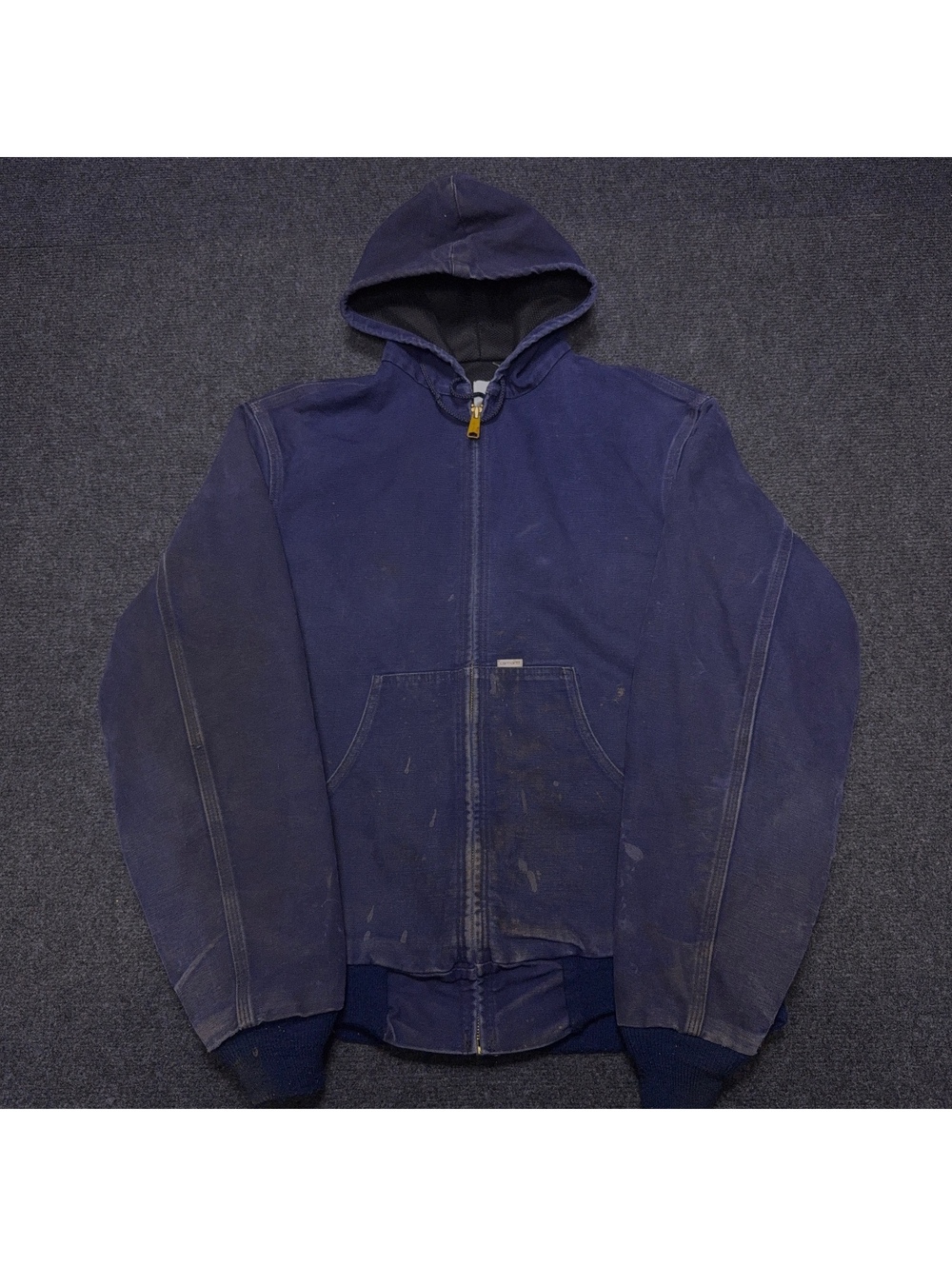 Carhartt Men's Utility Jacket Navy Size M Hooded Workwear